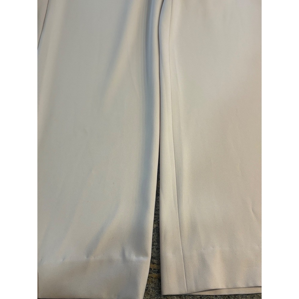 Alice + Olivia Cream Sarandon Satin Ruffle Wide Leg Jumpsuit Size 2 - Picture 9 of 14